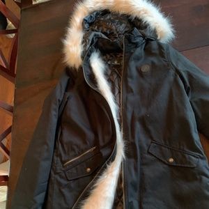 NWT Volcom Women’s Small Pow Now Jacket black faux fur